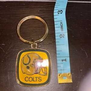 Vintage | Indianapolis Colts | NFL Football Keychain | Gold Tone Metal Helmet